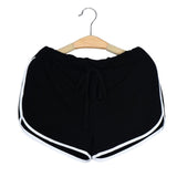 Women Cotton Sports Shorts Binding Side Elastic Waist Running Shorts #